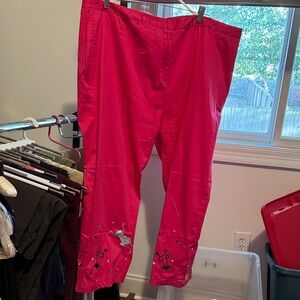 NWOT PANTS UPSCALE CASUAL Appliqué HEMS POCKETS HEMNED SEAMS 3X